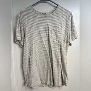 Marine Layer Men's Short Sleeve Striped Tee - White and Black
